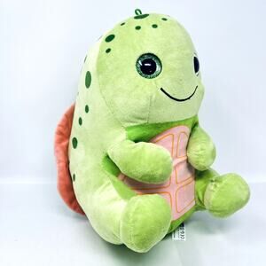 Whitehouse Leisure Turtle Plush Green Soft Stuffed Animal 12" Toy Glitter Eyes